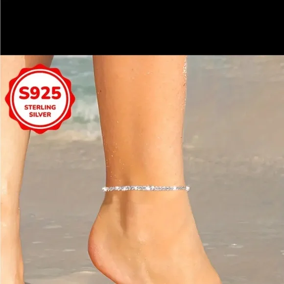 💖 New .925 Sterling Silver Ankle Bracelet Anklet - Picture 4 of 7